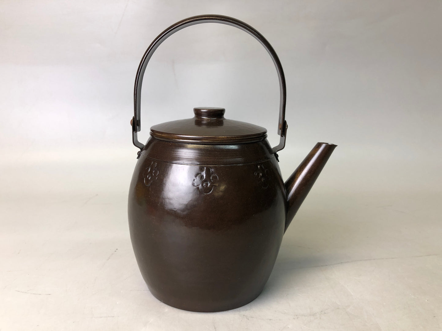 Y7719 KETTLE Copper tea pot teapot Japan antique vintage kitchen tableware