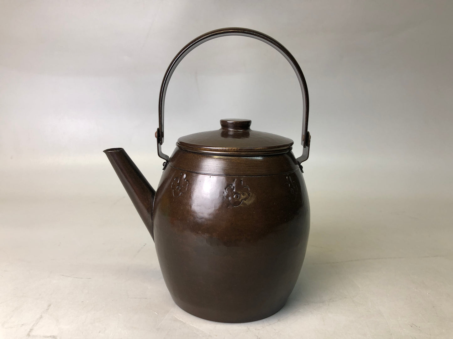 Y7719 KETTLE Copper tea pot teapot Japan antique vintage kitchen tableware