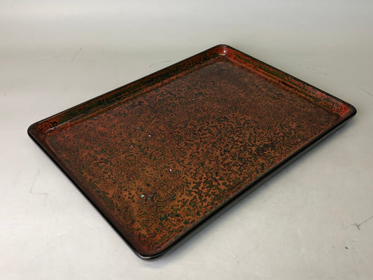 Y7759 TRAY Wakasa lacquer rectangle box Japan antique tableware kitchen Obon