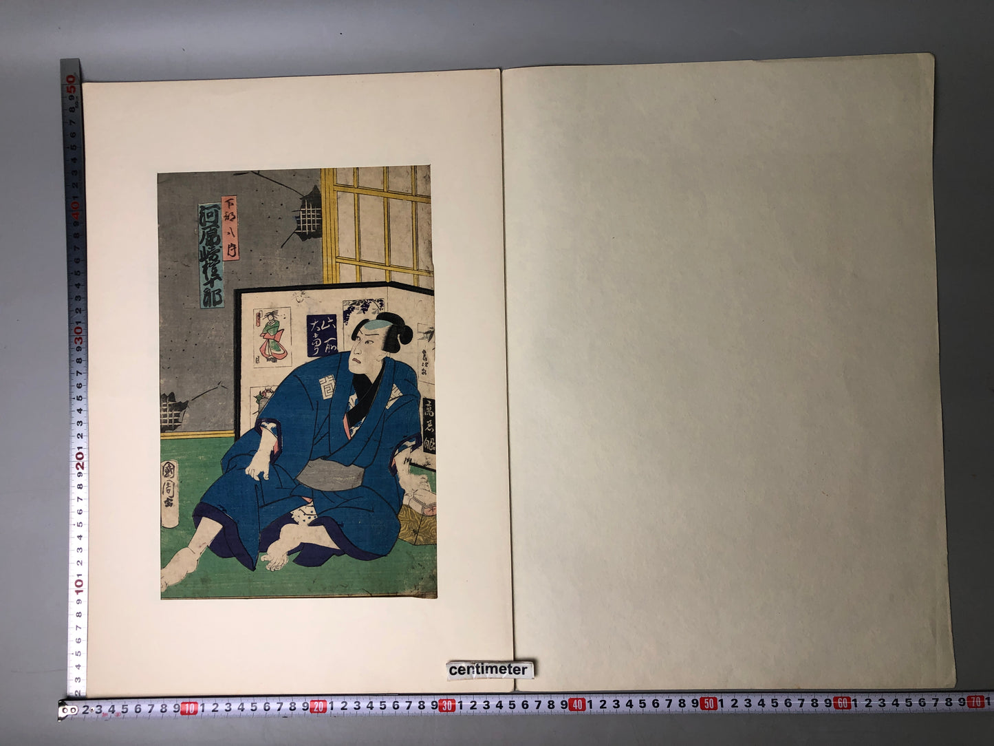 Y7799 WOODBLOCK PRINT Kunichika person single piece Japan Ukiyoe antique art