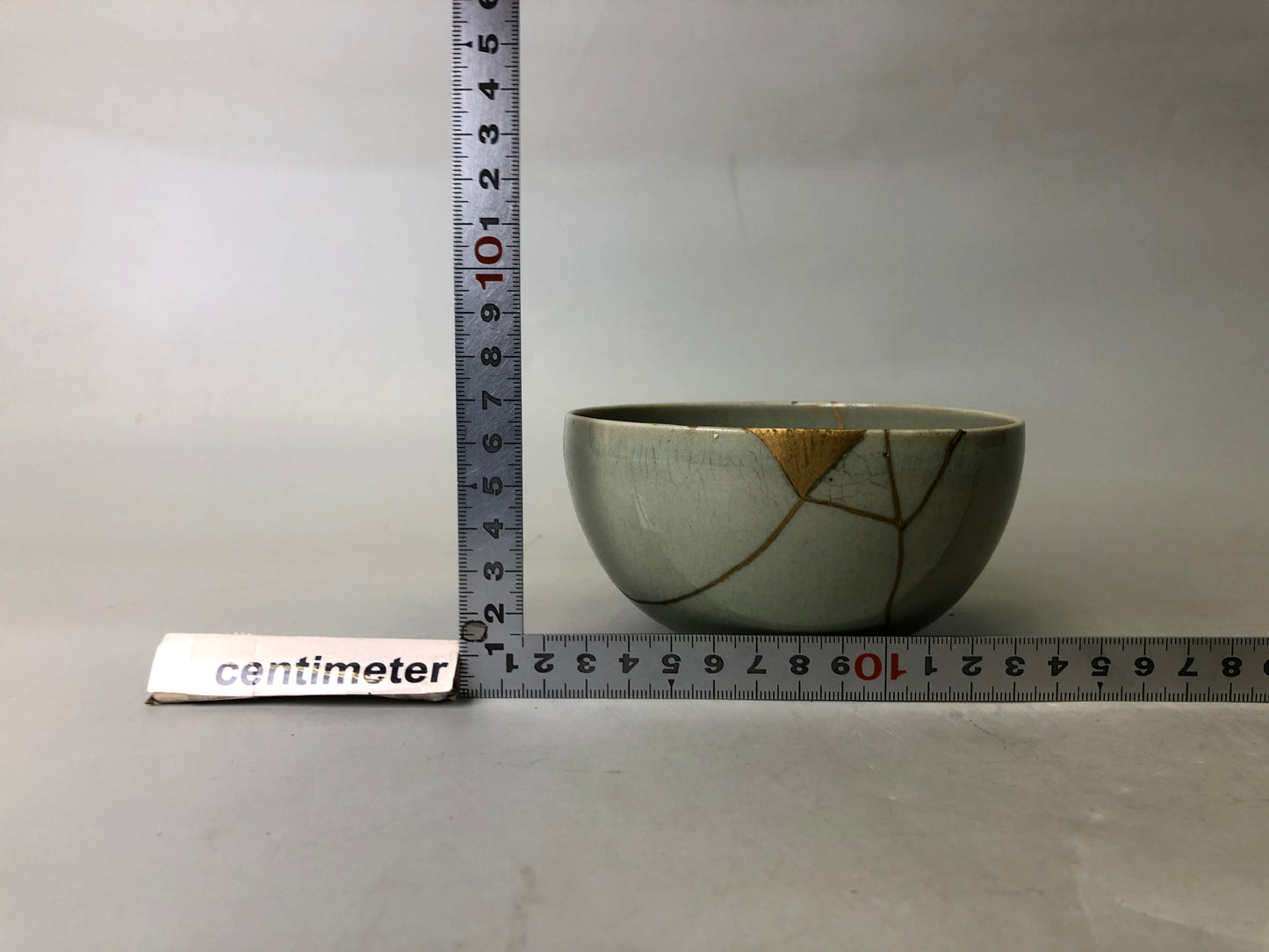 Y7800 CHAWAN Goryeo celadon bowl signed kintsugi Japan antique tea ceremony cup