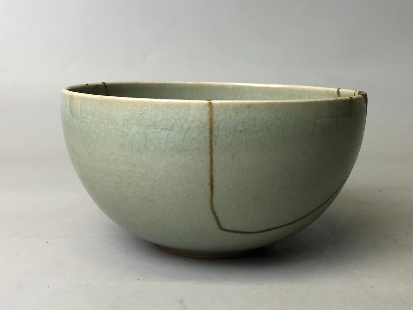 Y7800 CHAWAN Goryeo celadon bowl signed kintsugi Japan antique tea ceremony cup