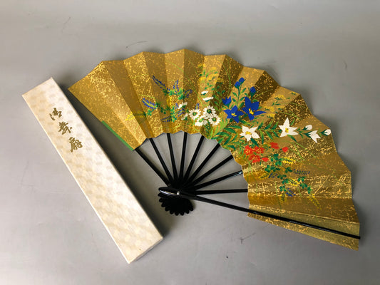 Y7816 SENSU Dancer's Fan cherry blossoms double-sided box Japan antique kimono