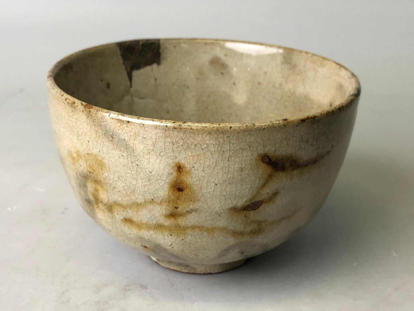 Y7825 CHAWAN Mino-ware kintsugi yobitsugi Japan antique tea ceremony pottery