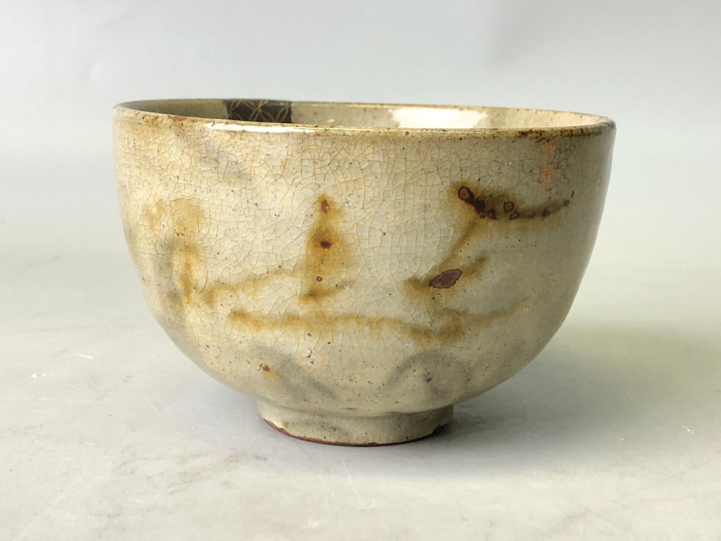 Y7825 CHAWAN Mino-ware kintsugi yobitsugi Japan antique tea ceremony pottery