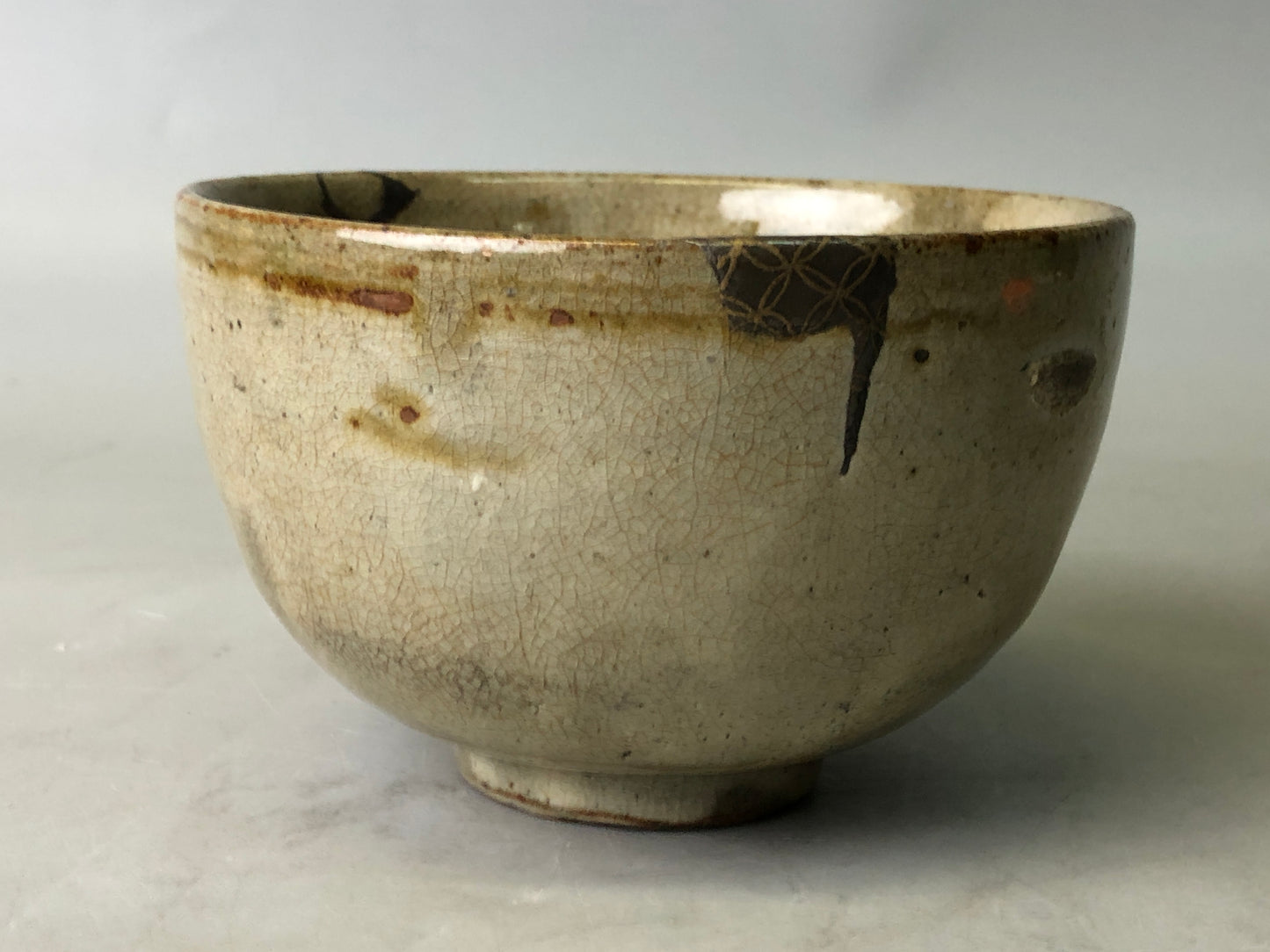 Y7825 CHAWAN Mino-ware kintsugi yobitsugi Japan antique tea ceremony pottery