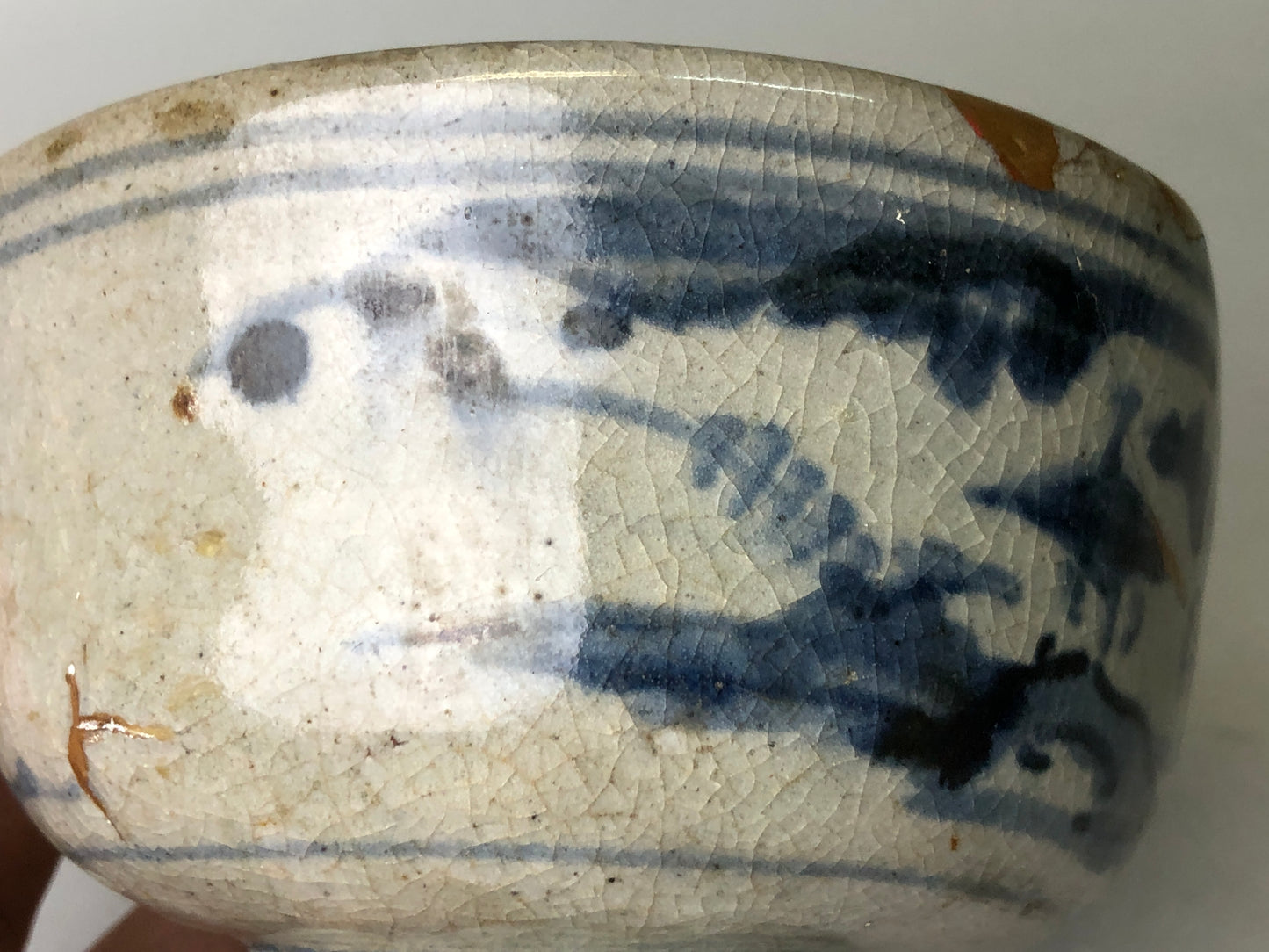 Y7830 CHAWAN Kihara-ware kintsugi bowl Japan antique tea ceremony pottery cup