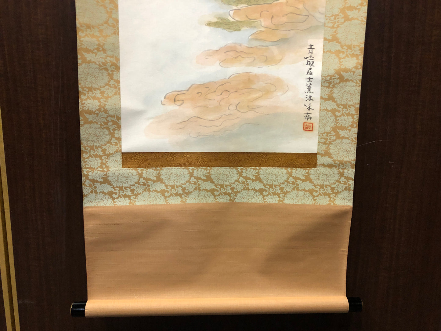 Y7844 KAKEJIKU Buddhist painting signed box Japan antique hanging scroll decor