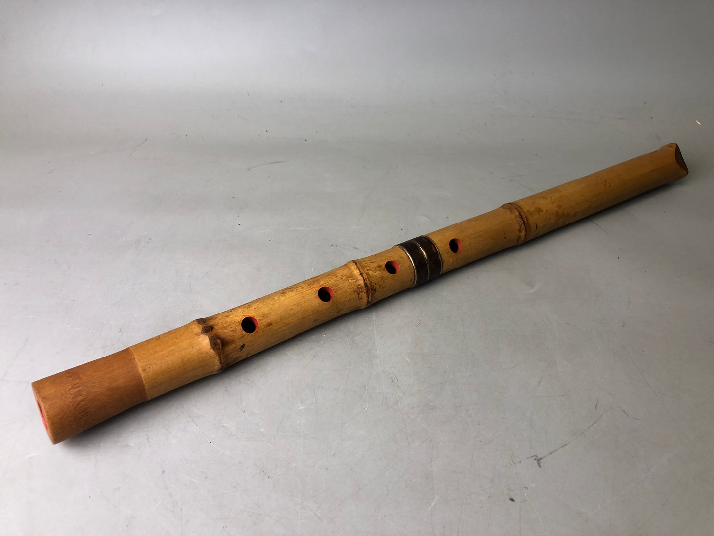 Y7857 SHAKUHACHI Bamboo flute Kinko style signed Japan antique music instrument