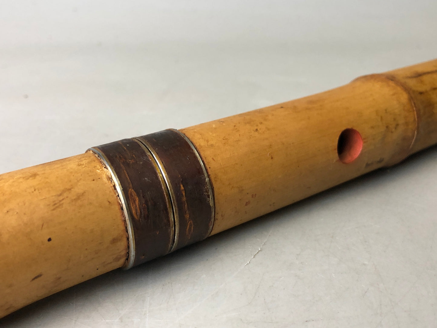 Y7857 SHAKUHACHI Bamboo flute Kinko style signed Japan antique music instrument