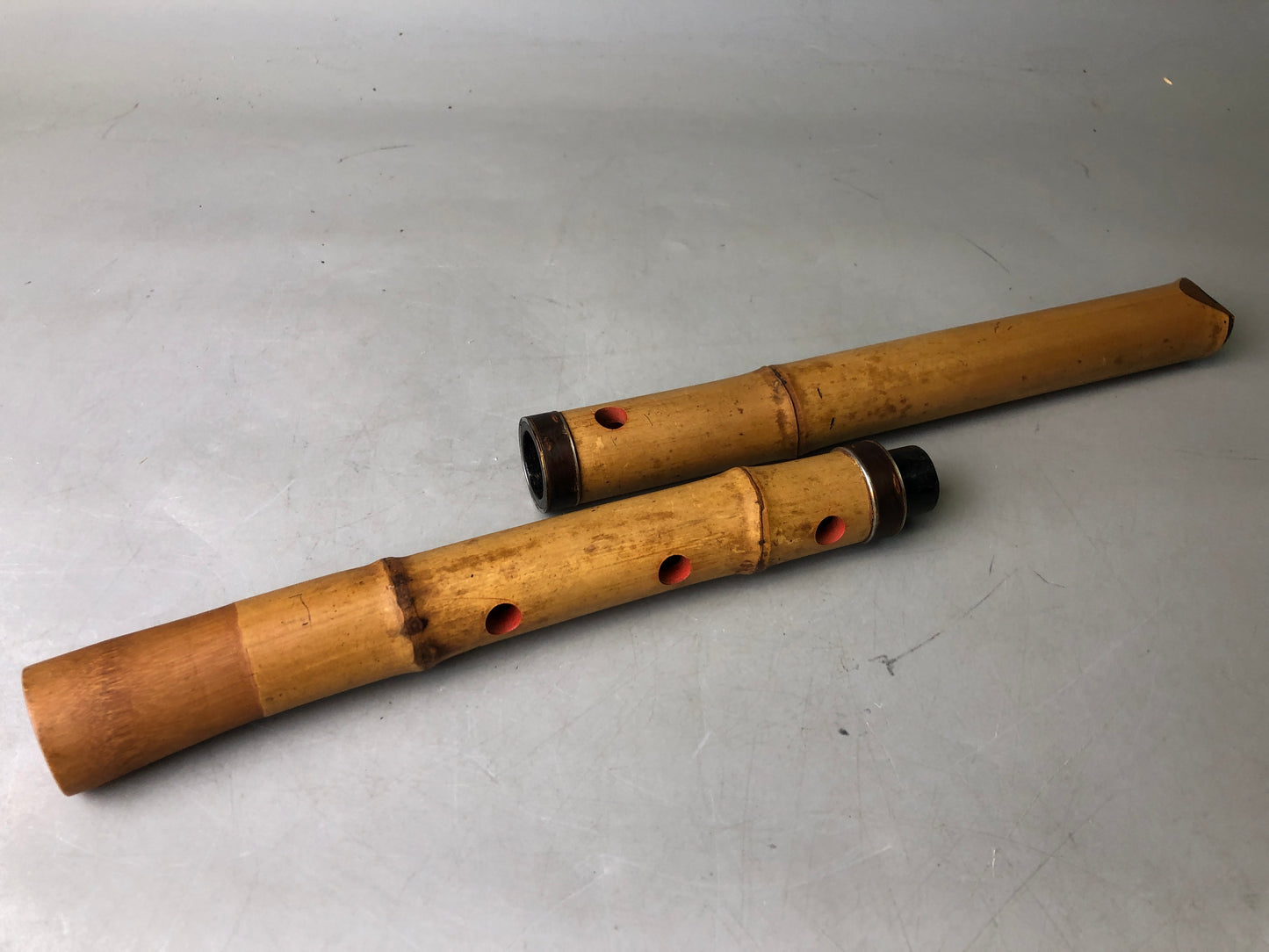 Y7857 SHAKUHACHI Bamboo flute Kinko style signed Japan antique music instrument