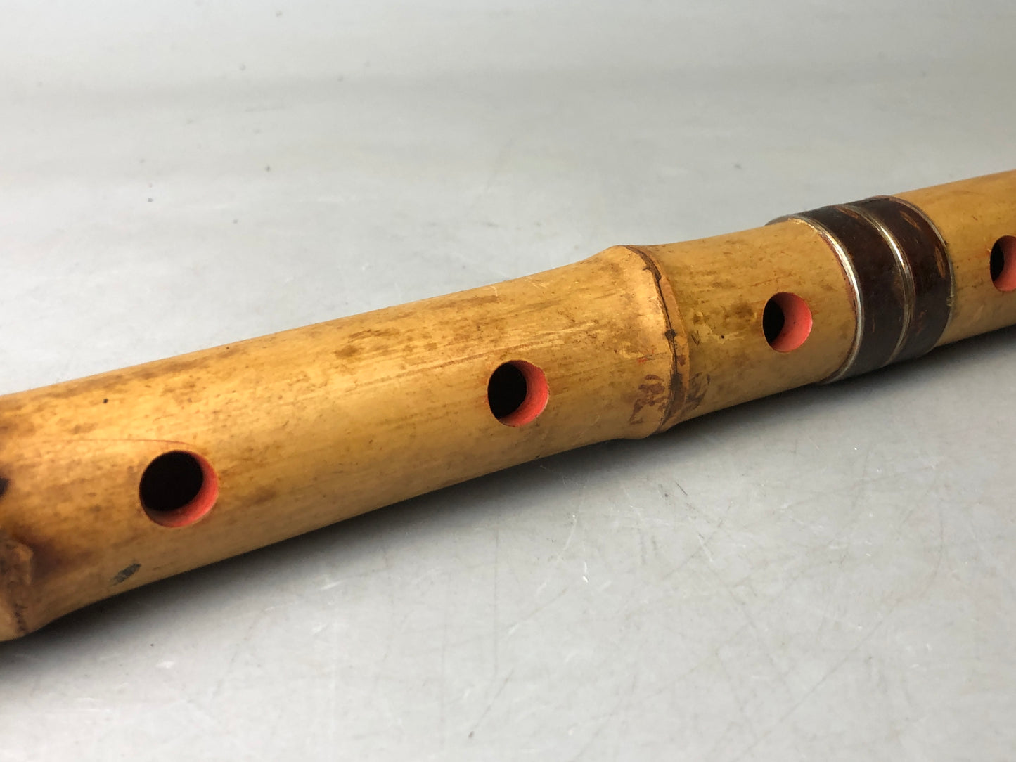 Y7857 SHAKUHACHI Bamboo flute Kinko style signed Japan antique music instrument