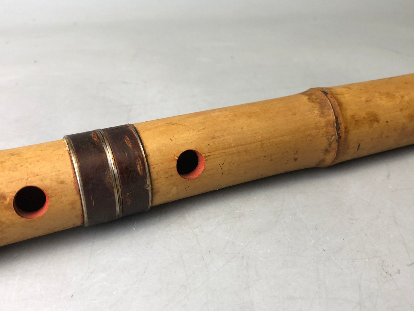 Y7857 SHAKUHACHI Bamboo flute Kinko style signed Japan antique music instrument