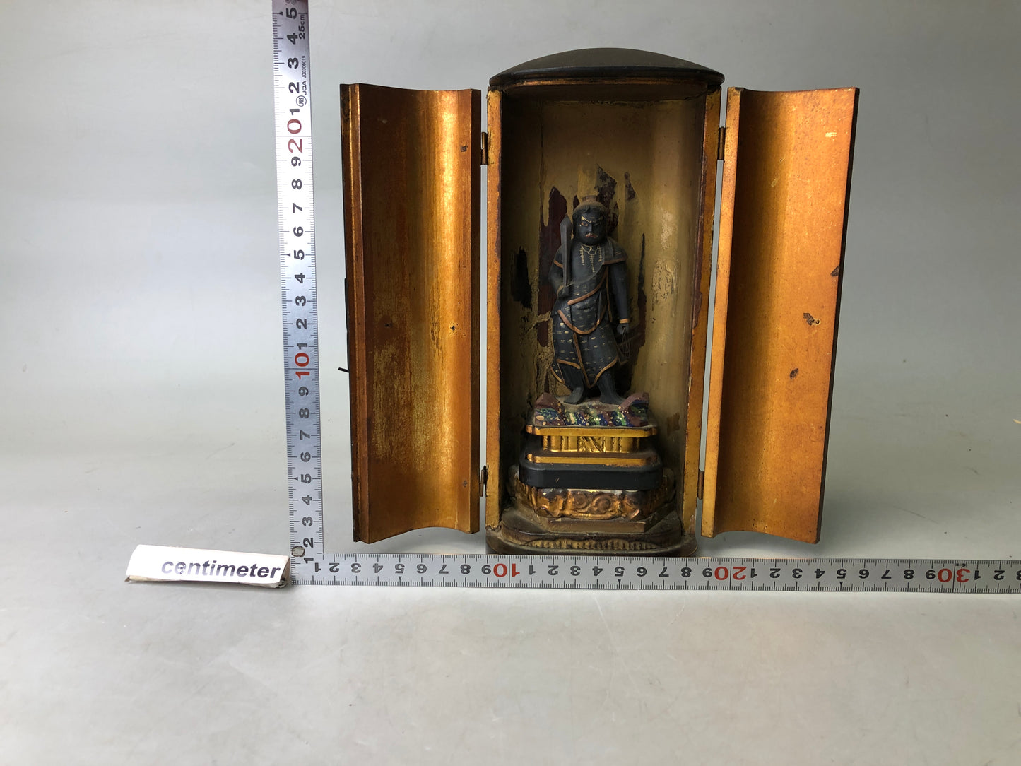 Y7858 STATUE Fudo Myoo Acala figurine shrine Japan antique Buddhist figure