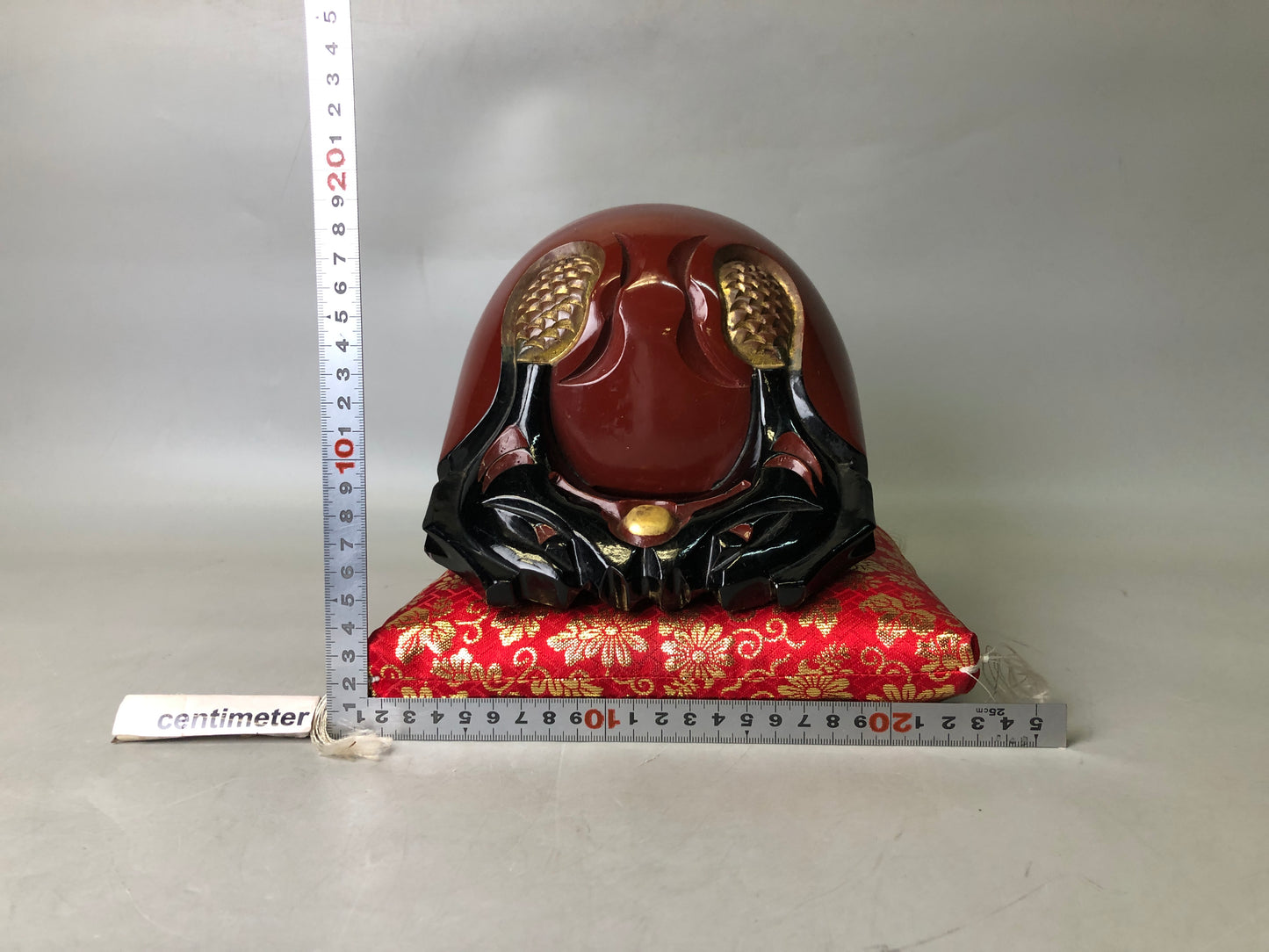 Y7861 MOKUGYO wooden Buddhist Monk Instrument lacquerware Japan antique temple