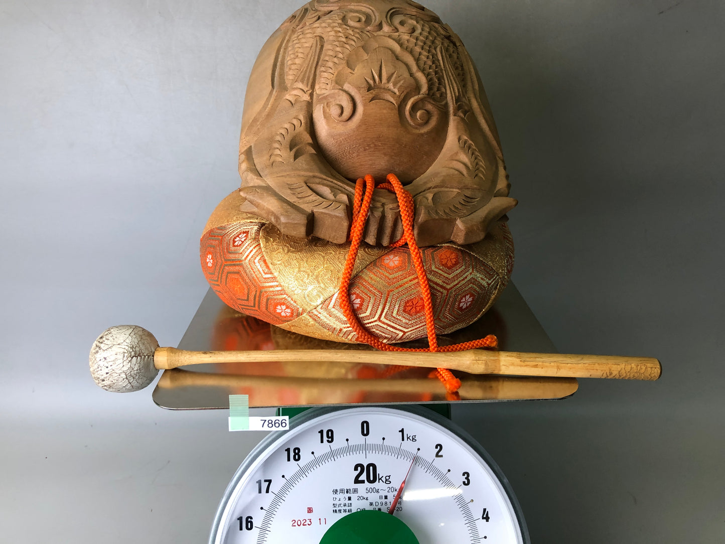 Y7866 MOKUGYO wooden Buddhist Monk Instrument Japan antique temple percussion