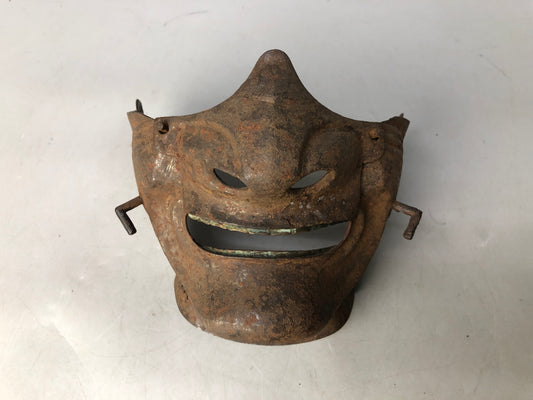 Y7944 MENPO Iron samurai face guard visor arms bugu yoroi Japan antique gear