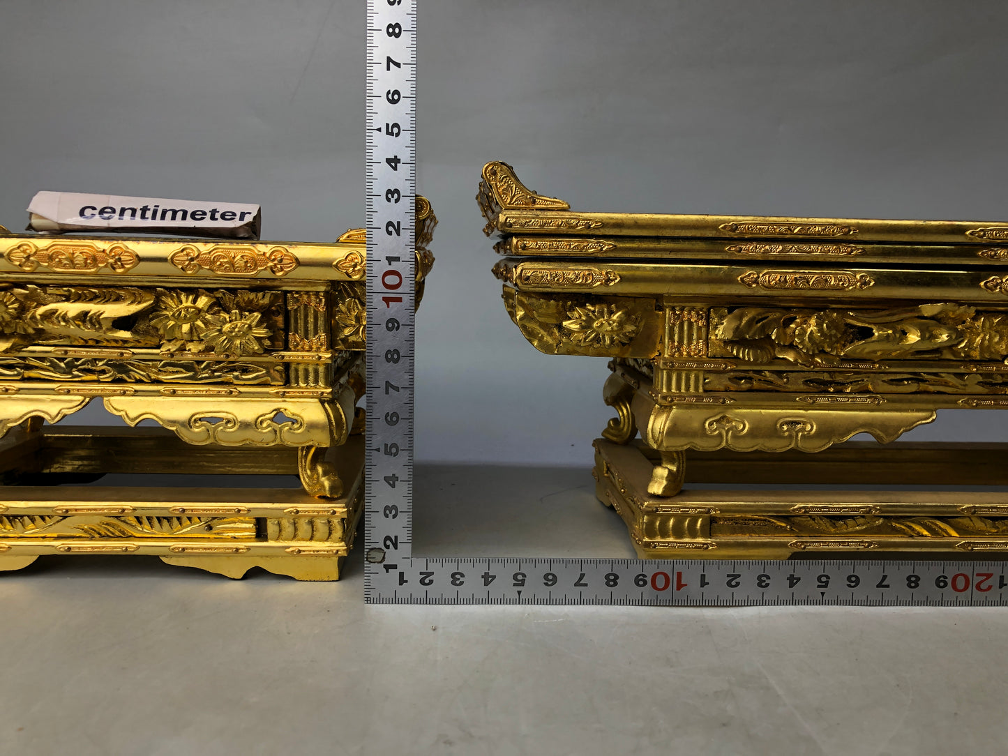 Y7991 Buddhist Altar Equipment Desk Wakasa lacquer top gold leaf Japan antique