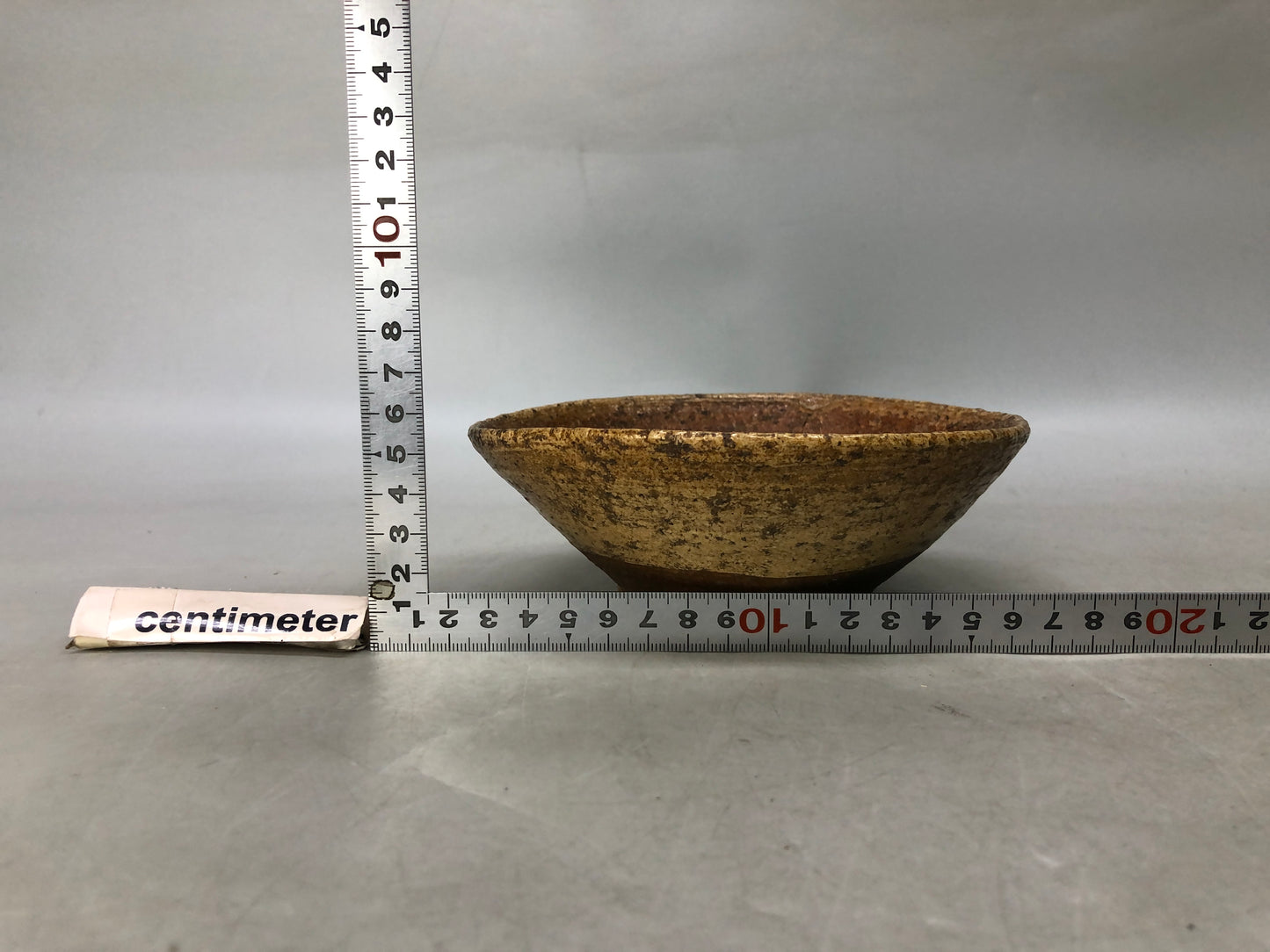 Y8050 CHAWAN Mino-ware flat bowl Yamajawan Japan antique tea ceremony pottery