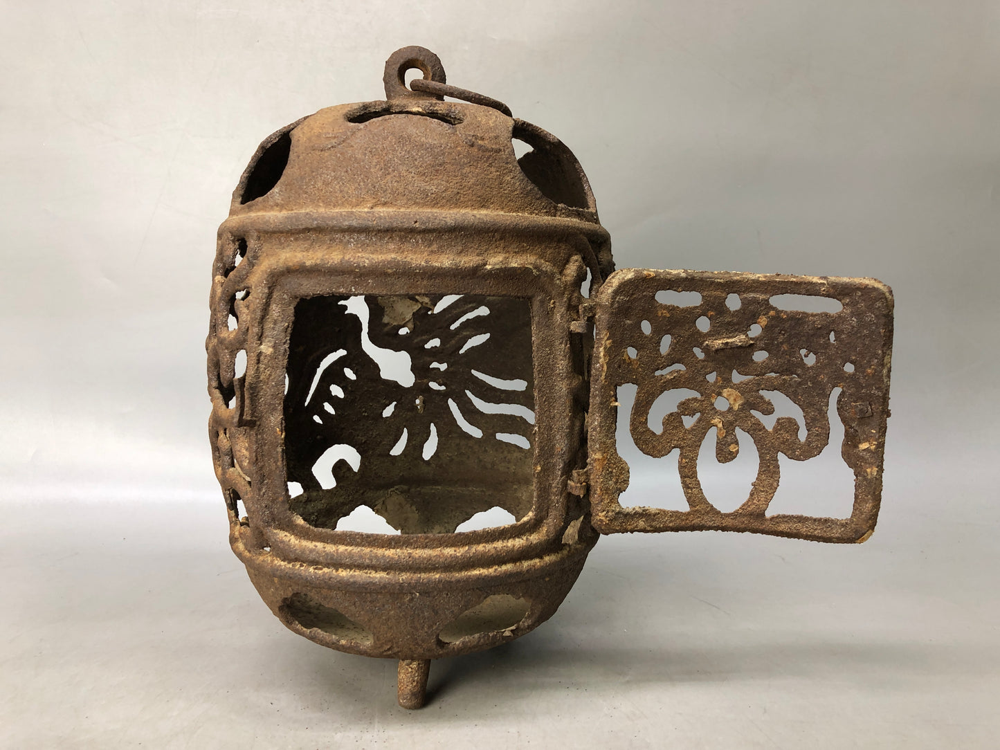 Y8056 TOUROU Iron Hanging Lantern lighting openwork Japan antique interior decor