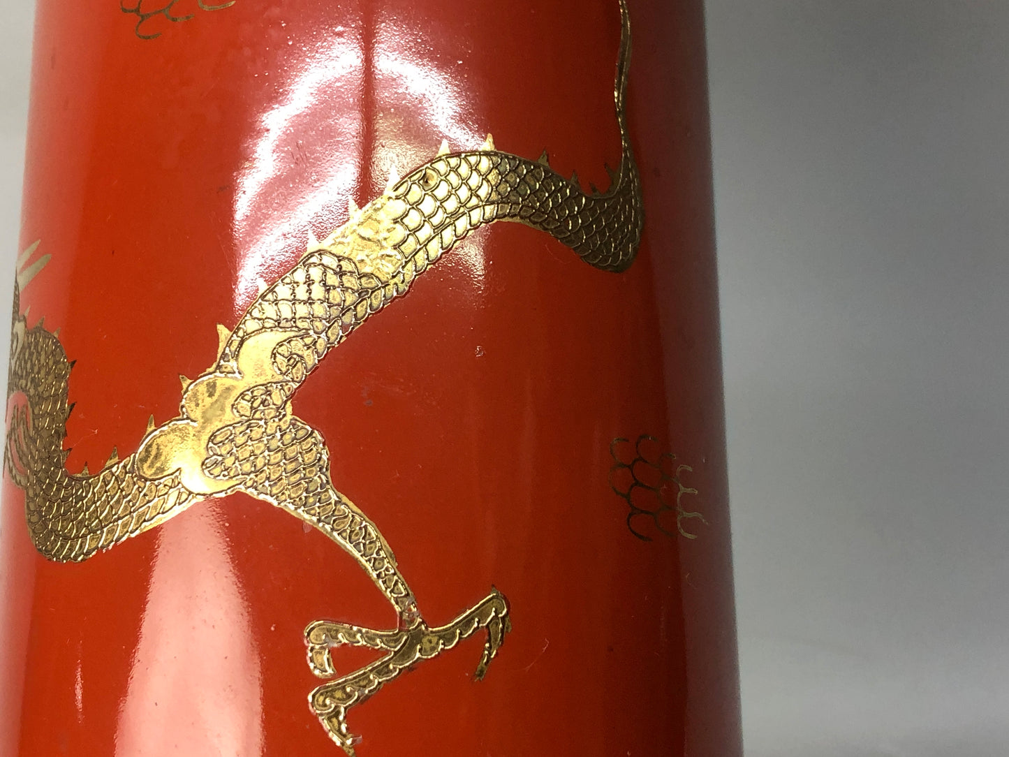 Y8077 FLOWER VASE Seto-ware Dragon Japan ikebana floral arrangement interior