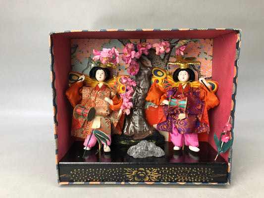 Y8122 NINGYO Japanese doll cherry blossom box Japan antique interior figurine