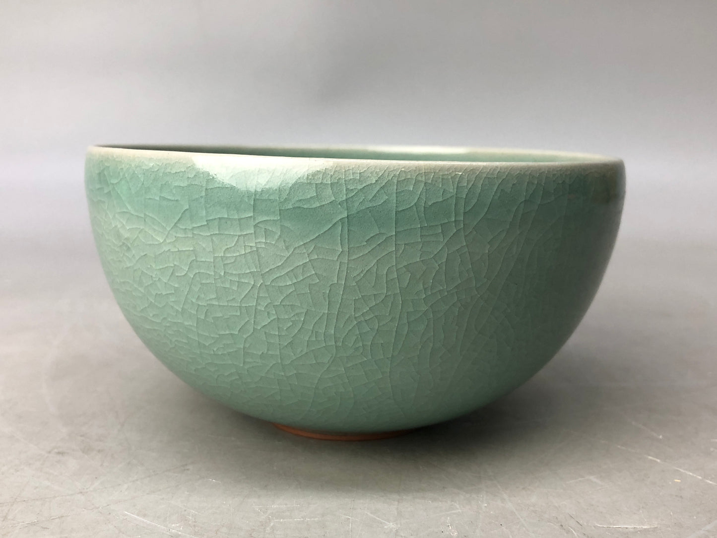 Y8130 CHAWAN Korean pottery Goryeo celadon signed box Korea antique tea ceremony