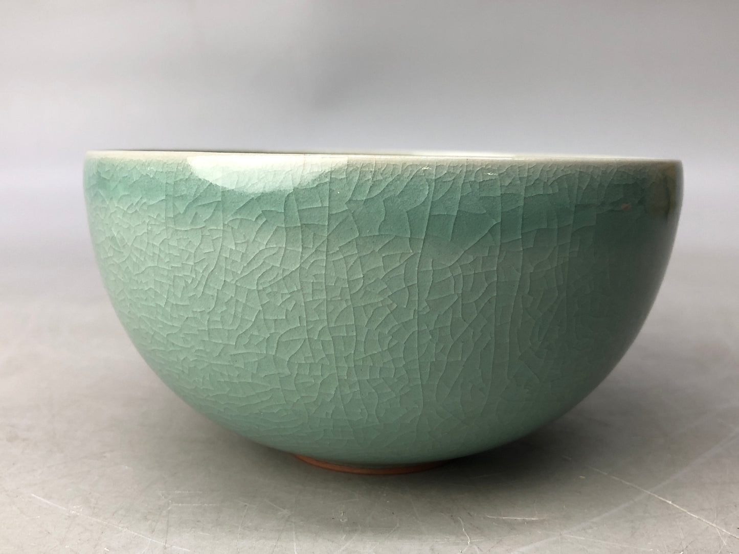 Y8130 CHAWAN Korean pottery Goryeo celadon signed box Korea antique tea ceremony