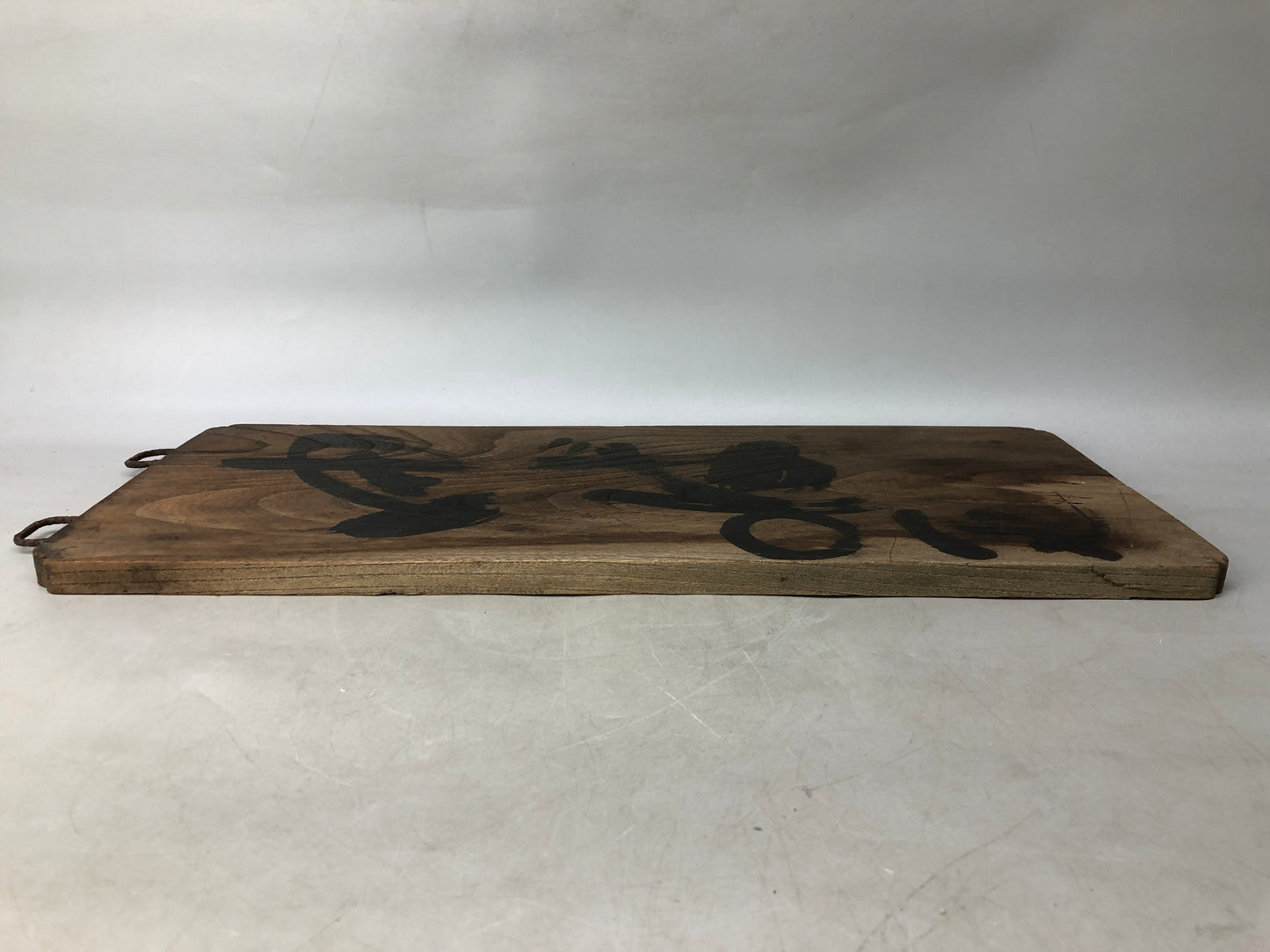 Y8136 SIGNBOARD Wooden sign Yuba kanji character double-sided Japan antique