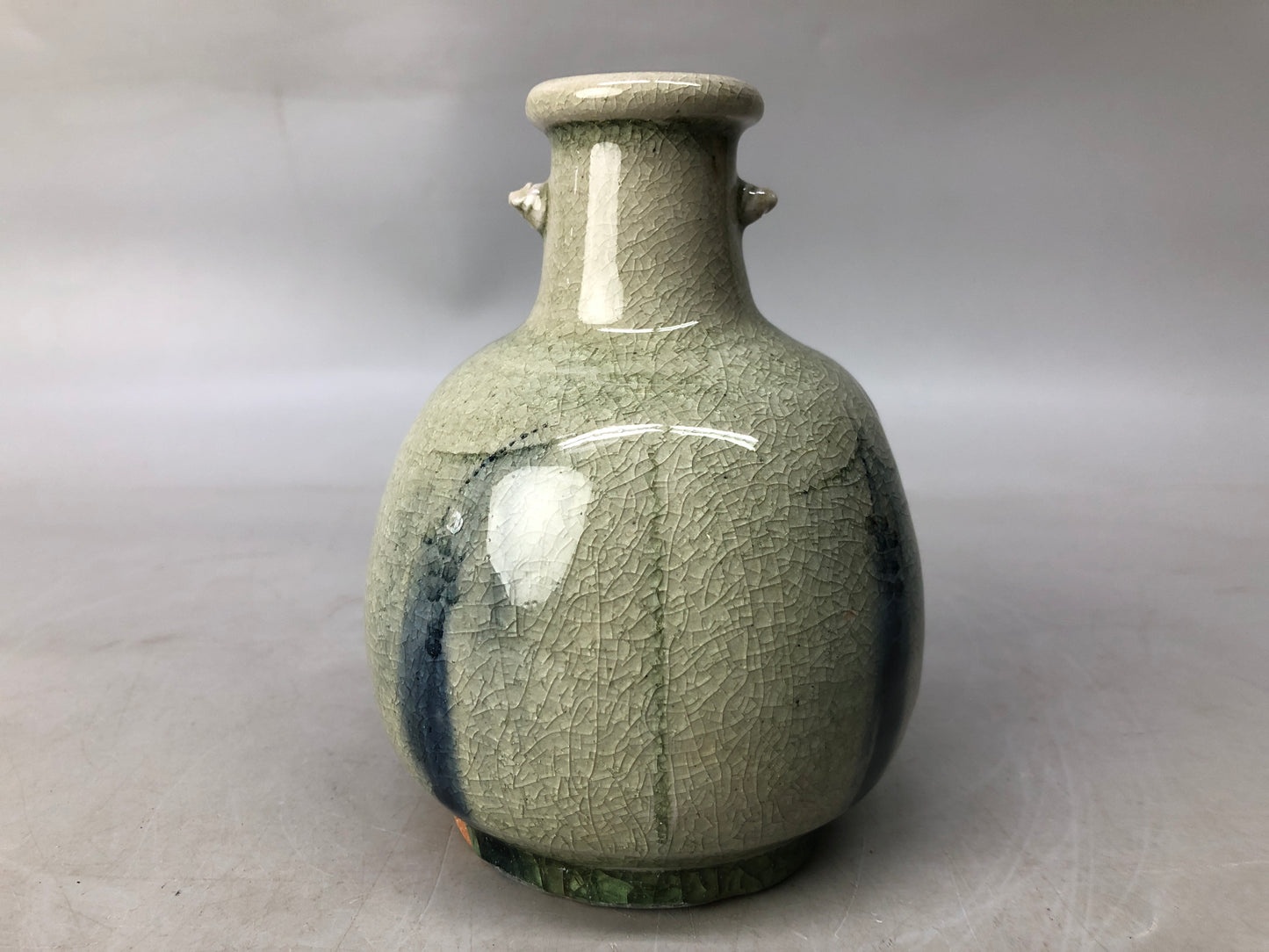 Y8150 VASE Seto-ware signed box Japan antique interior decor pot jar container