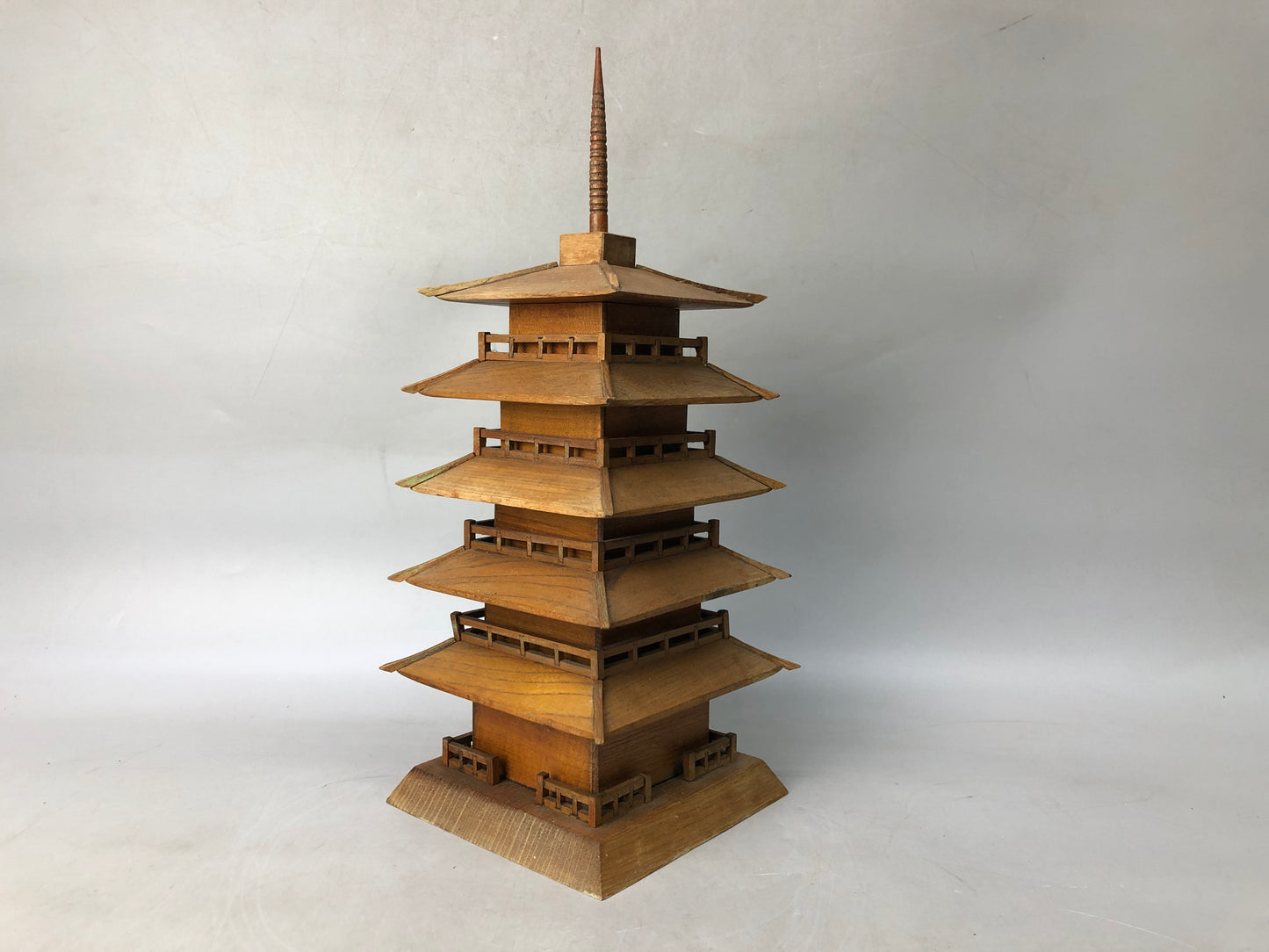 Y8154 OKIMONO wooden five-story Pagoda assembly type Japan antique interior