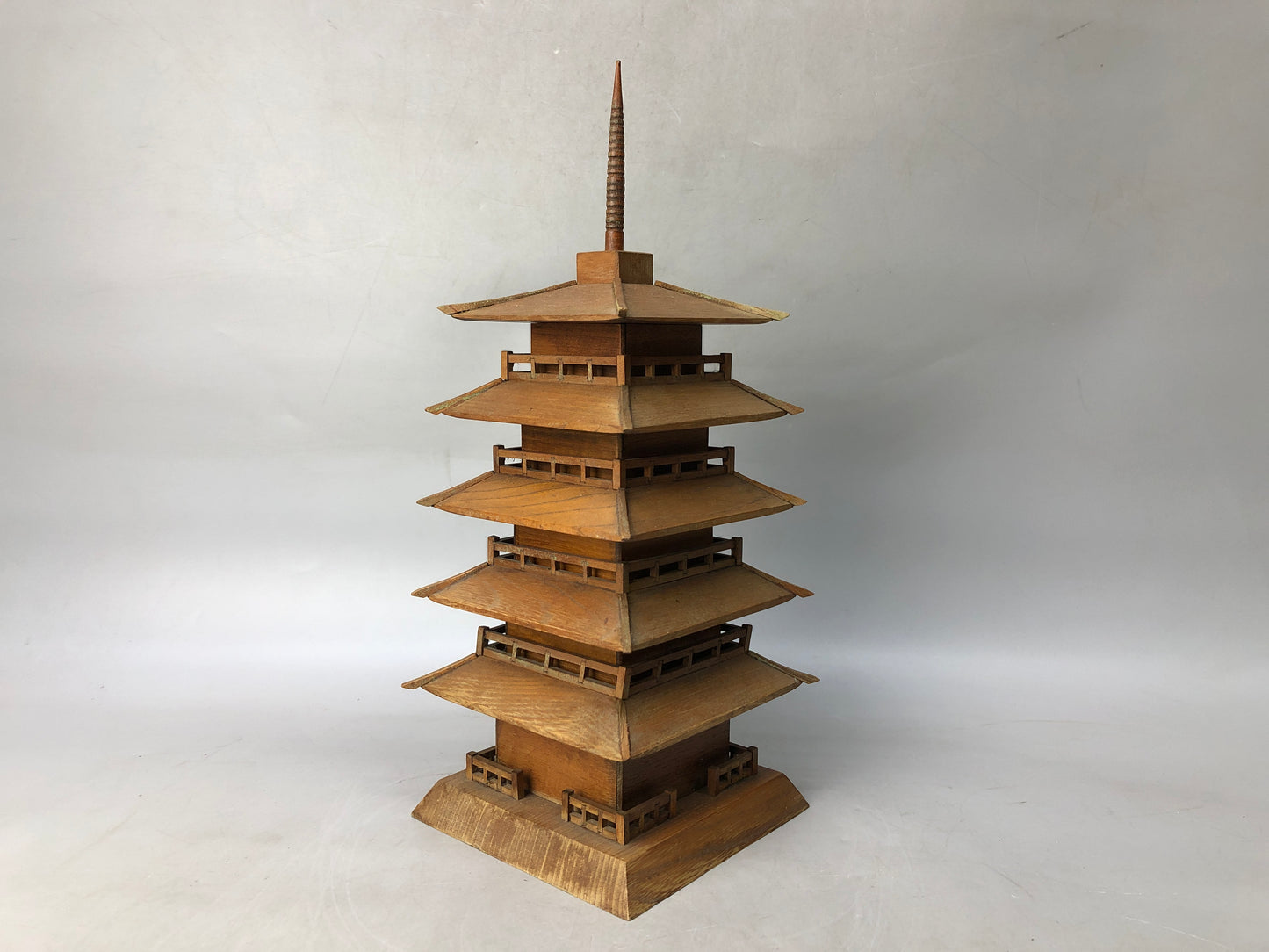 Y8154 OKIMONO wooden five-story Pagoda assembly type Japan antique interior