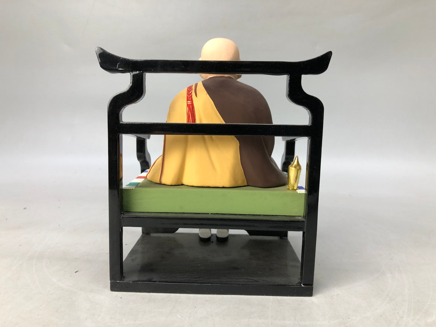 Y8157 STATUE colored seated Buddha figurine Buddhism Japan antique interior