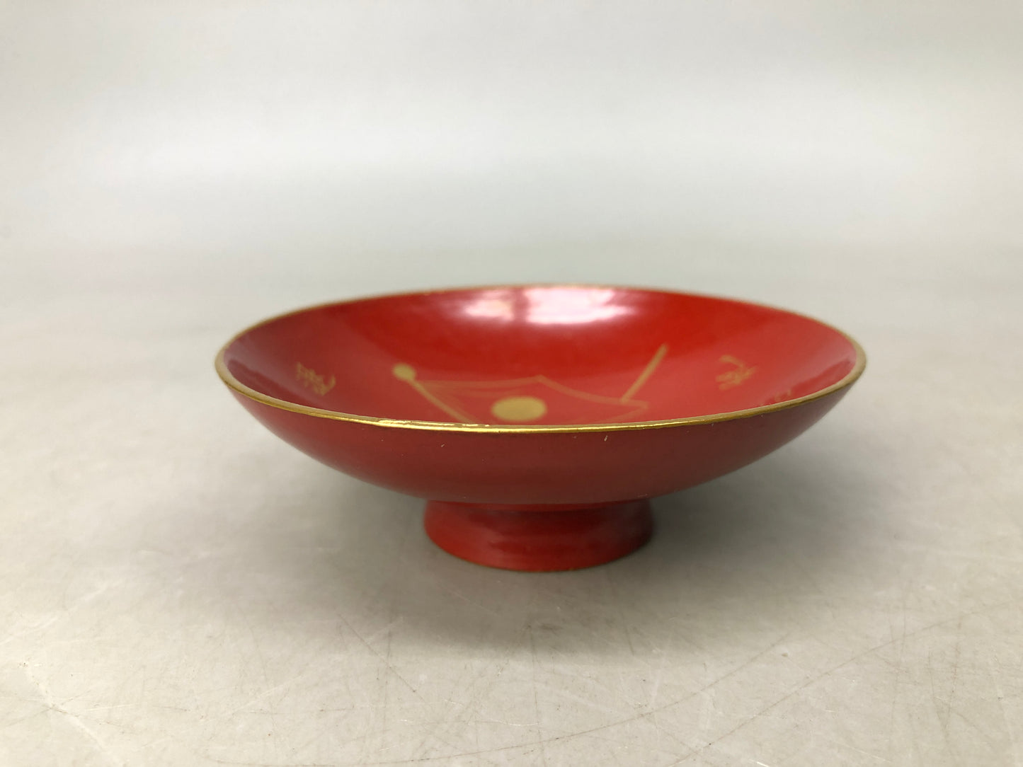 Y8167 Imperial Japan Army Vermilion-lacquered sake cup star mark WW2 vintage