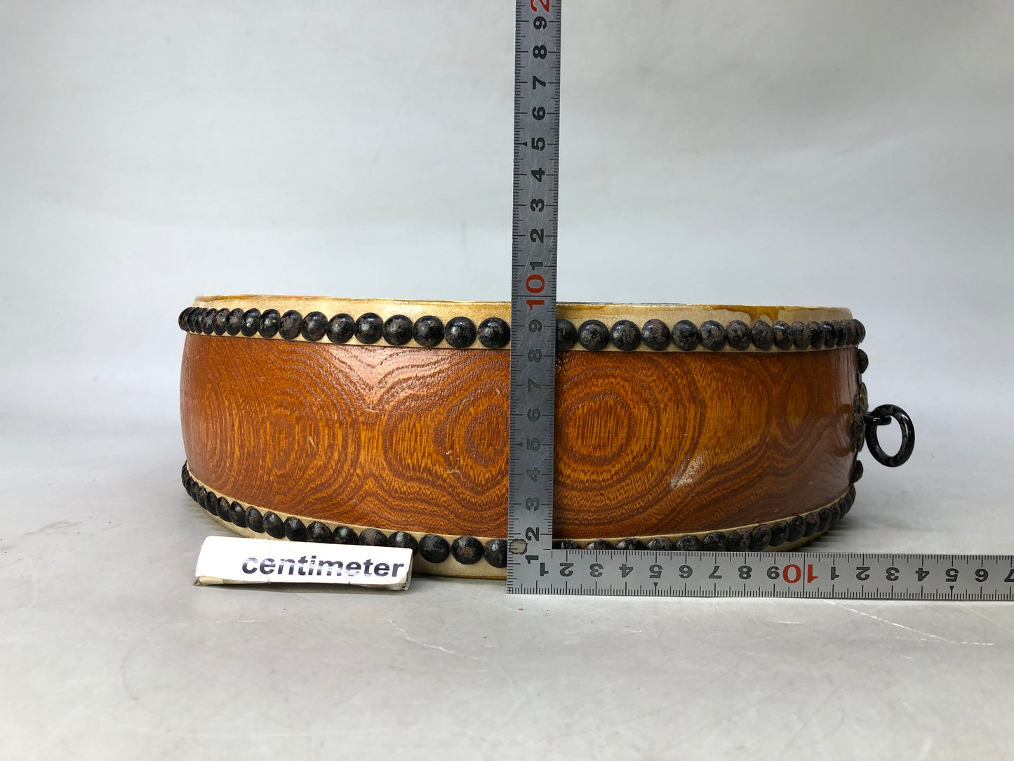 Y8186 TAIKO Drum dragon color picture Japan antique music musical instrument