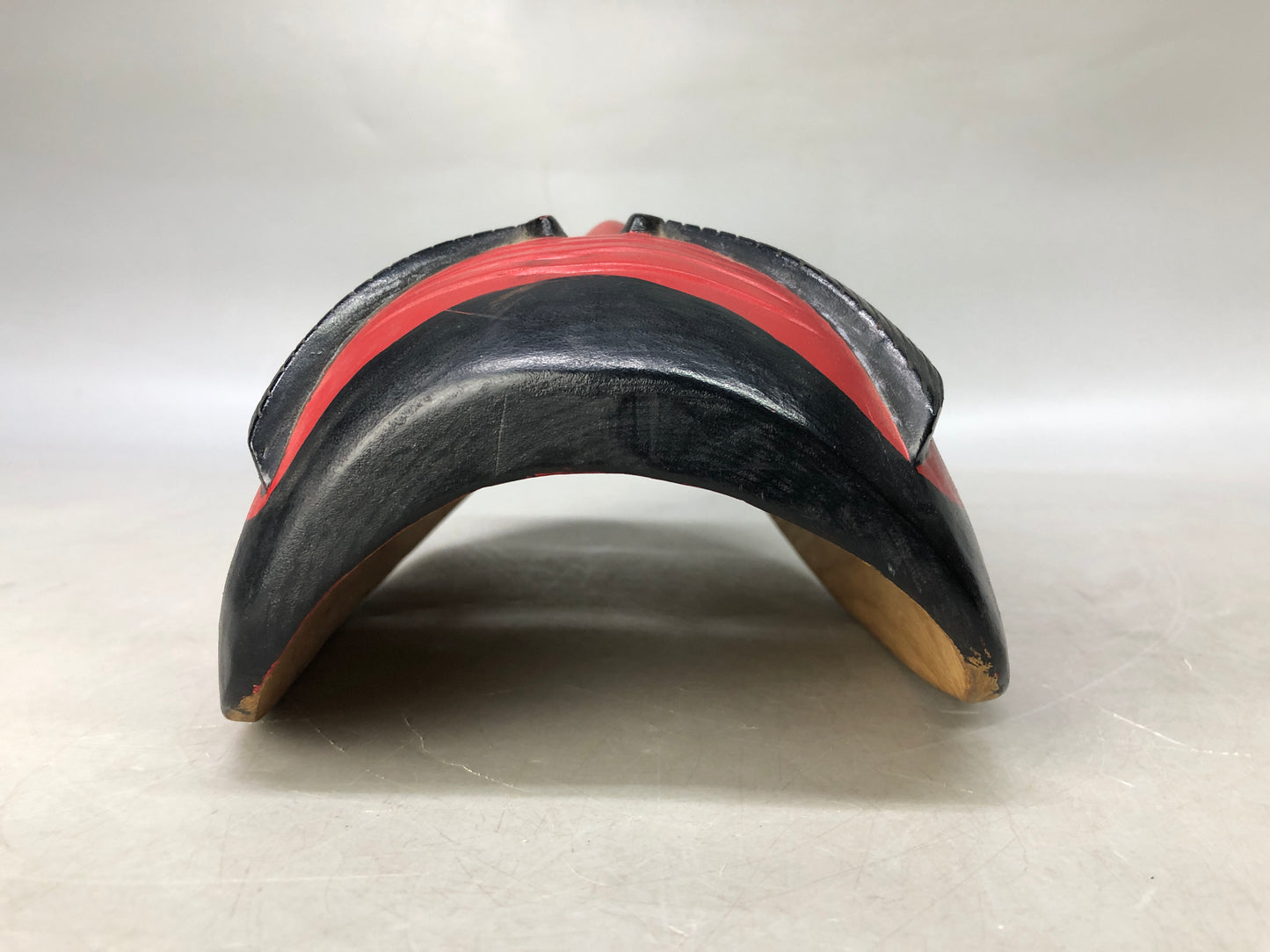 Y8202 NOH MASK wood carving red face Japan antique dance drama traditional omen