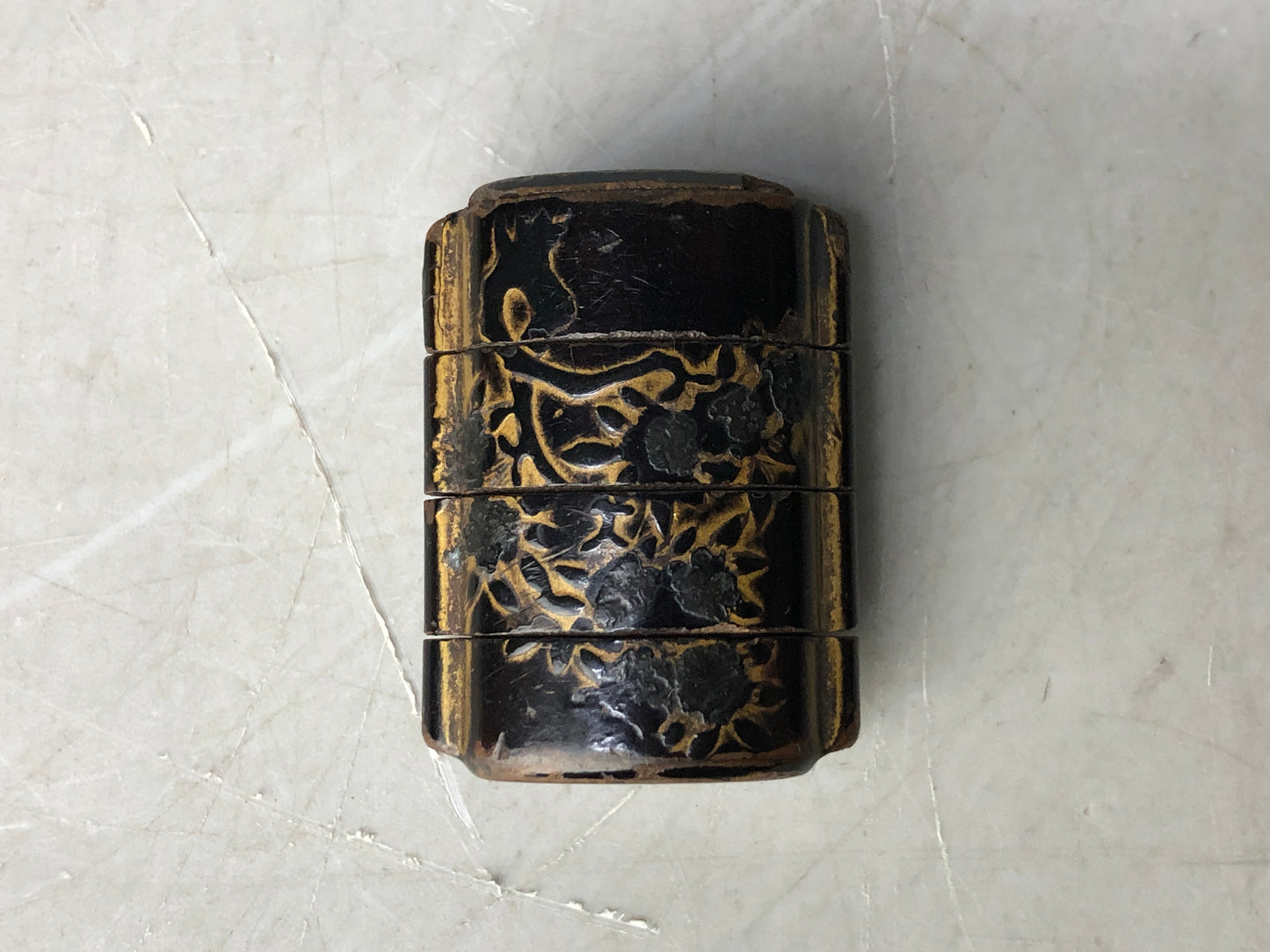 Y8217 SAGEMONO Miniature Inrou pill box Makie Japan antique traditional kimono