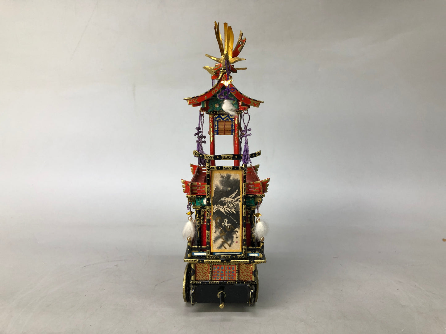 Y8229 OKIMONO small Festival float ornament figurine Japan antique interior