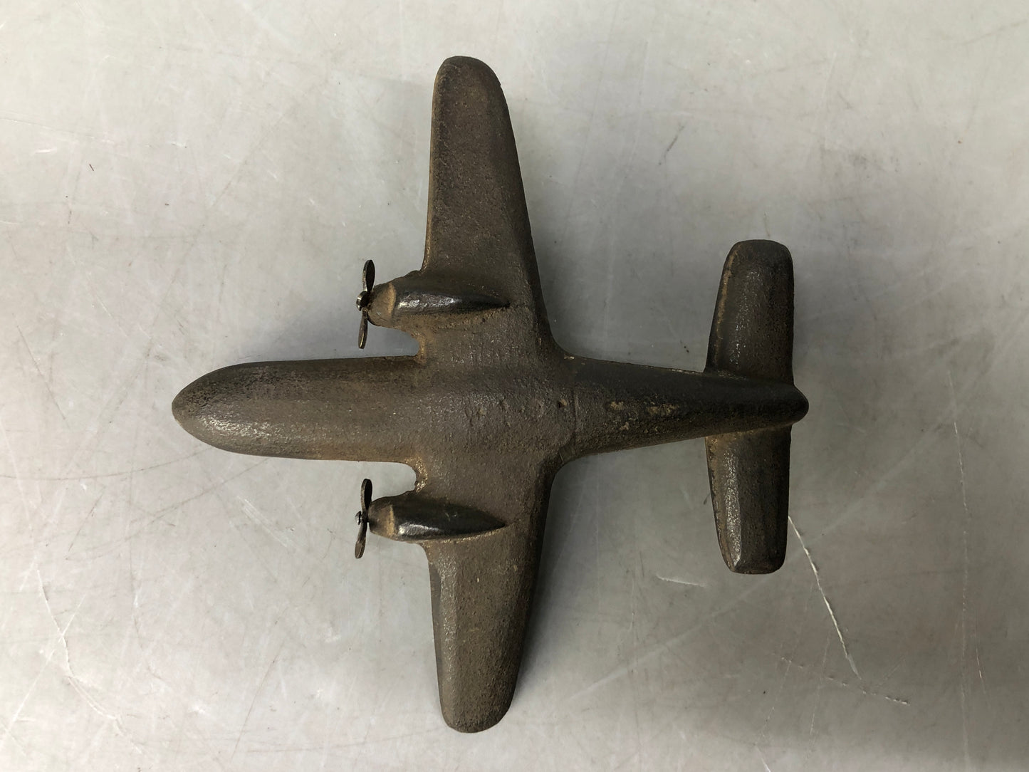 Y8232 OKIMONO metal small airplane figurine souvenir Japan antique interior