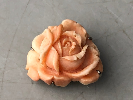 Y8269 OBIDOME coral flower engraving Sash clip brooch Japan antique kimono