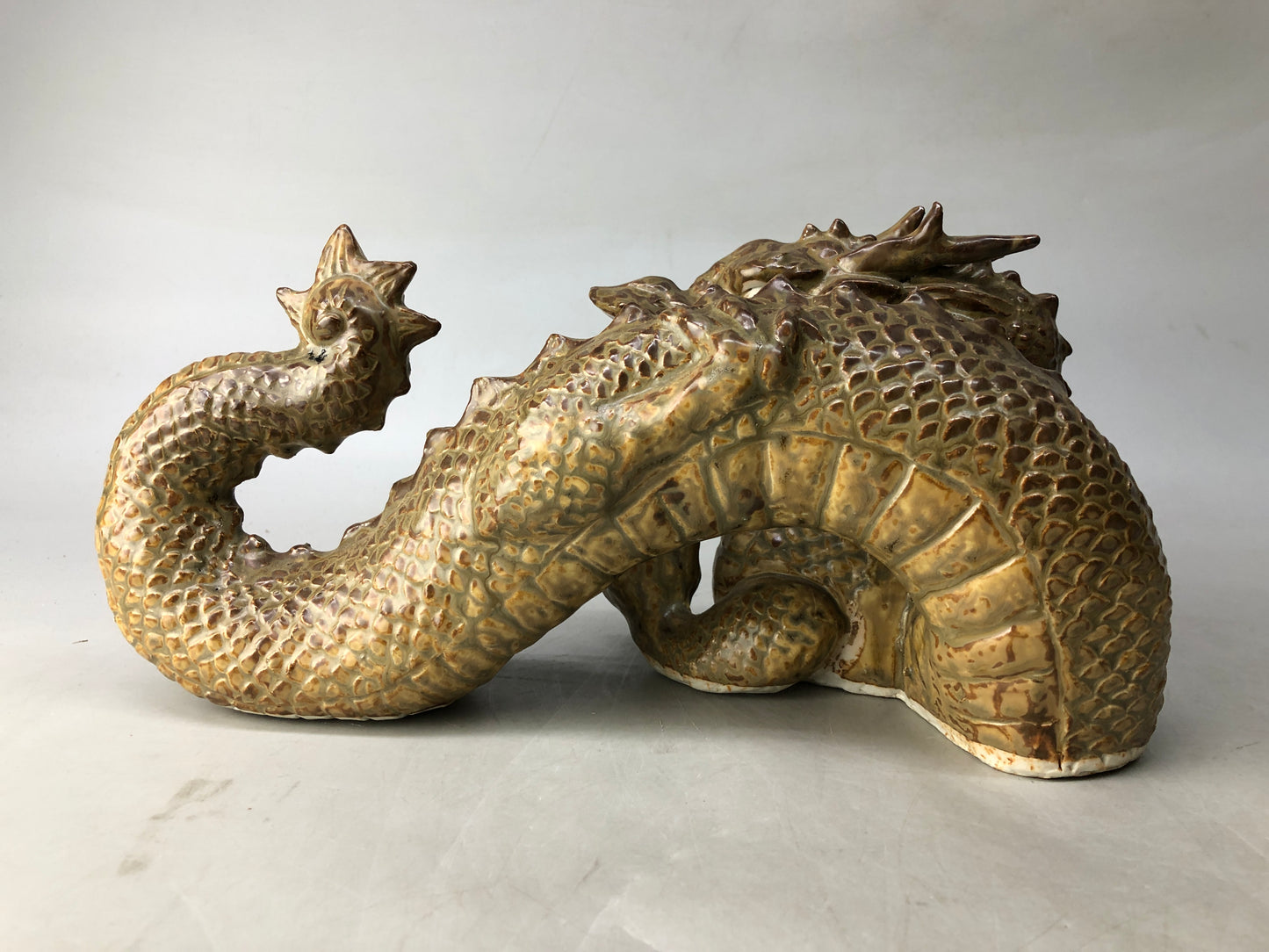 Y8271 OKIMONO Seto-ware Dragon figurine figure Japan antique interior ornament