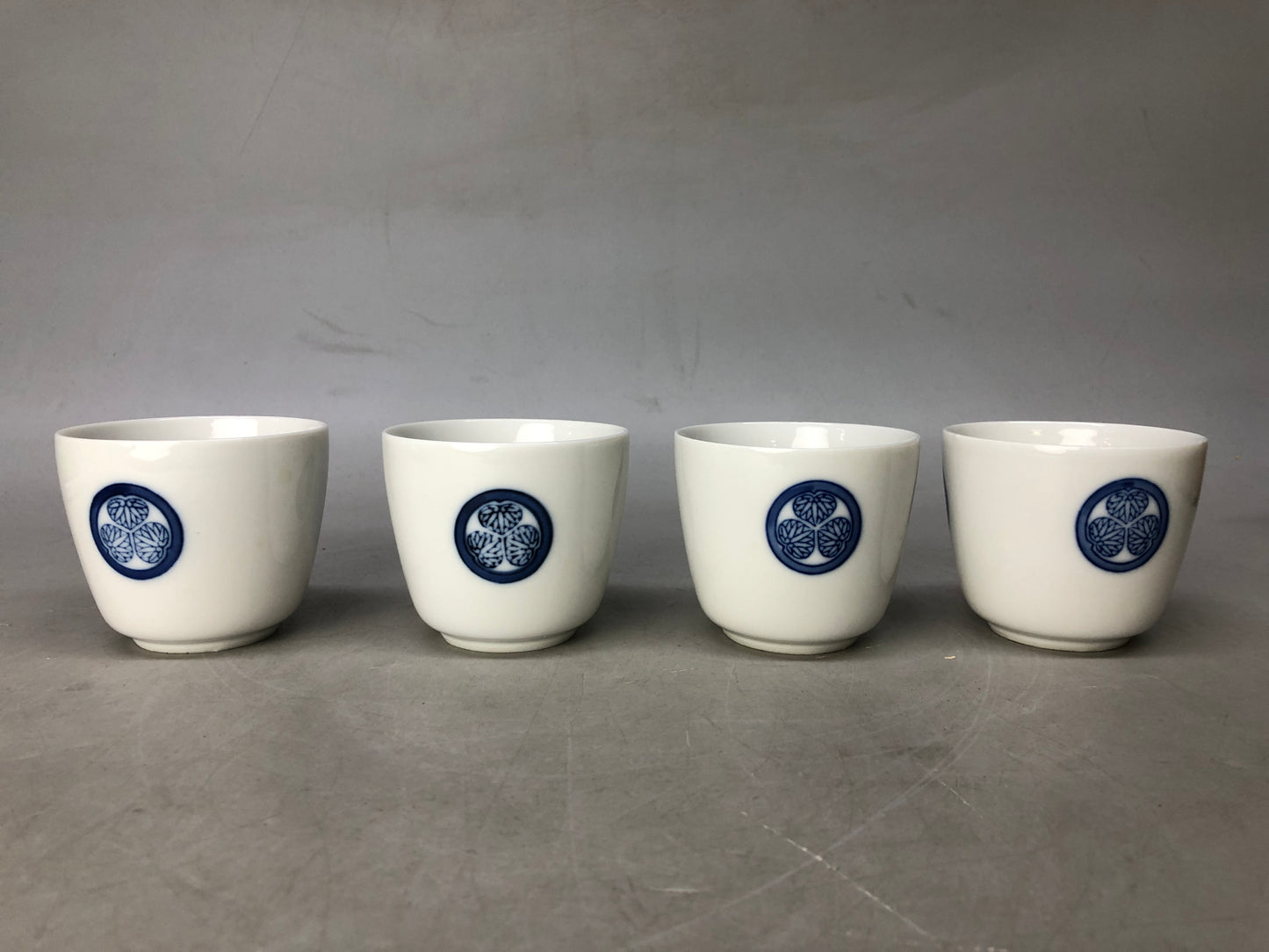 Y8275 YUNOMI Seto-ware cup set of 4 signed box Japan antique tea ceremony Sencha