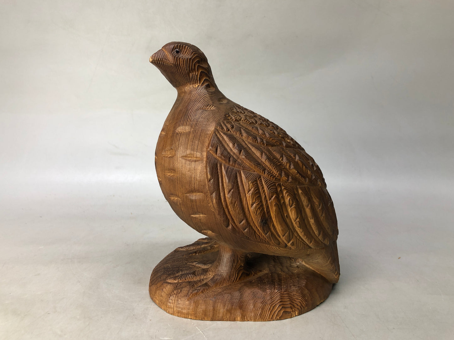 Y8287 OKIMONO wood carving Bird figurine signed Japan antique interior figure