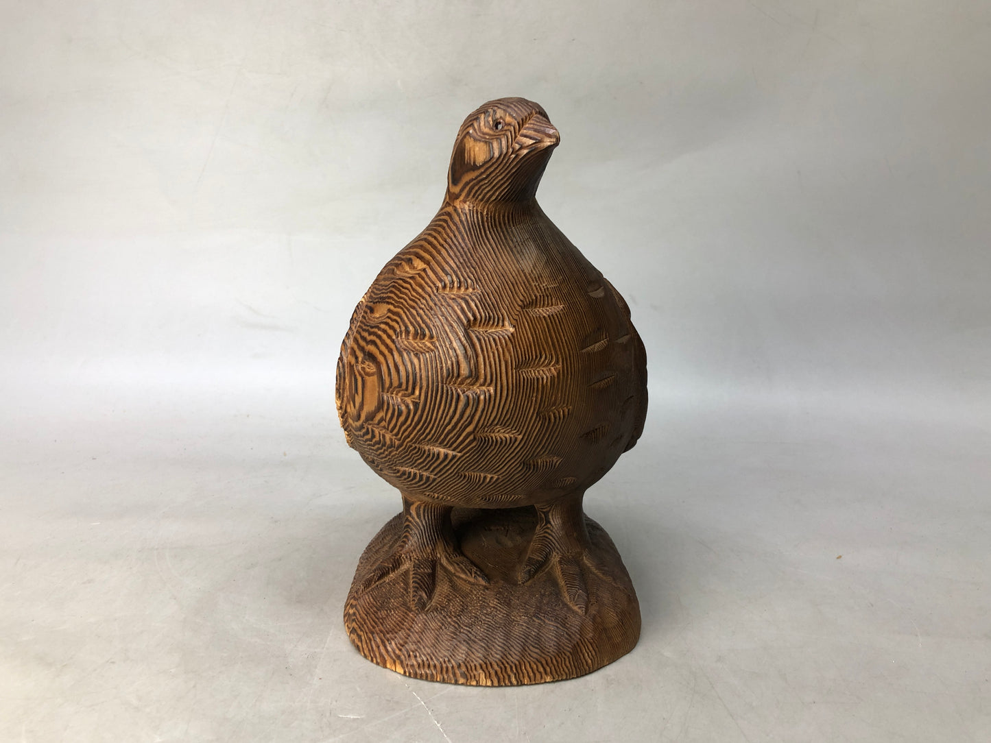 Y8287 OKIMONO wood carving Bird figurine signed Japan antique interior figure