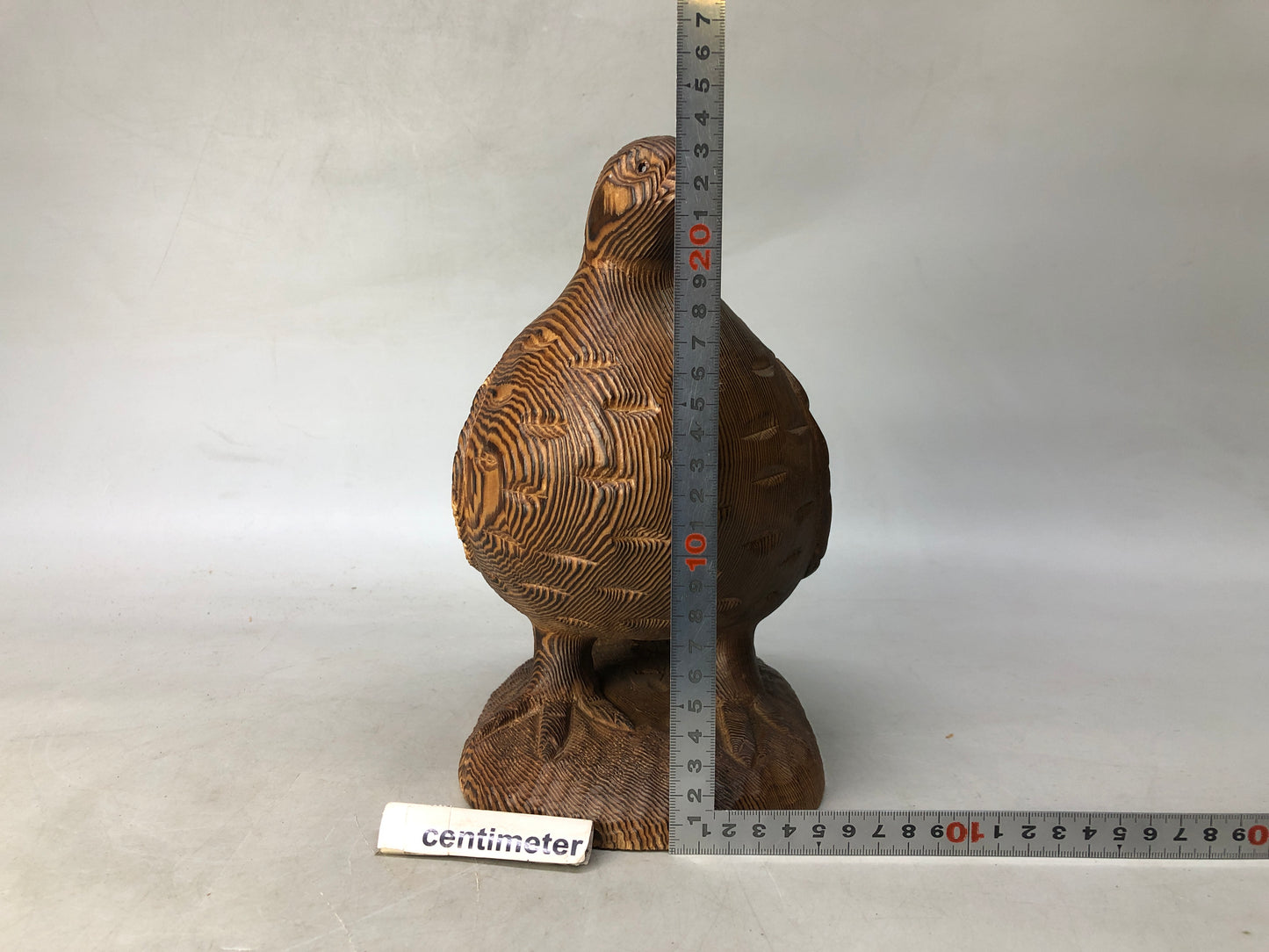 Y8287 OKIMONO wood carving Bird figurine signed Japan antique interior figure