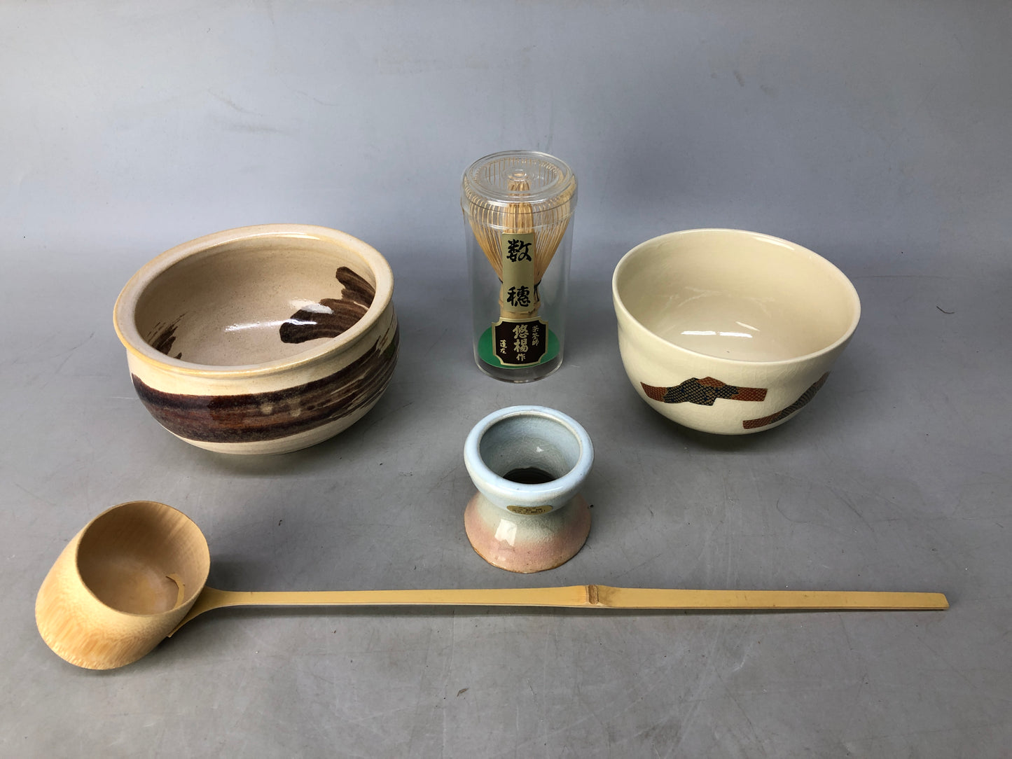 Y8301 CHAWAN Tea ceremony utensils set vertical box Natsume Japan antique