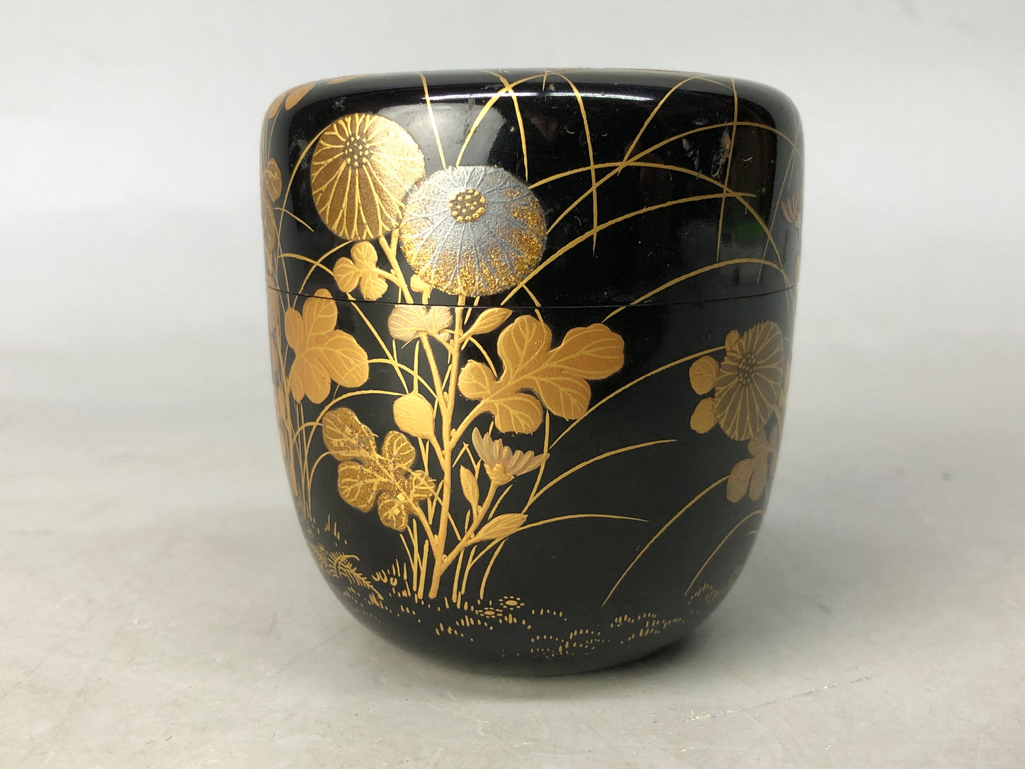 Y8323 NATUME Makie Caddy containter Shifuku bag box Japan Tea Ceremony antique