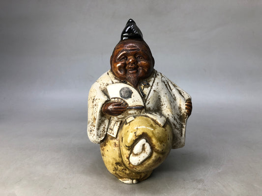 Y8336 OKIMONO Seto-ware Sanbaso figurine signed Japan antique interior figure