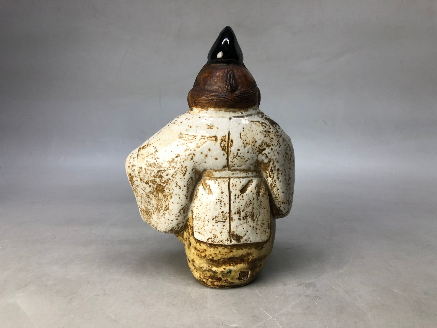 Y8336 OKIMONO Seto-ware Sanbaso figurine signed Japan antique interior figure