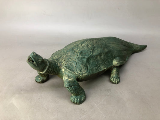 Y8346 OKIMONO copper Turtle figurine Japan antique interior figure decor